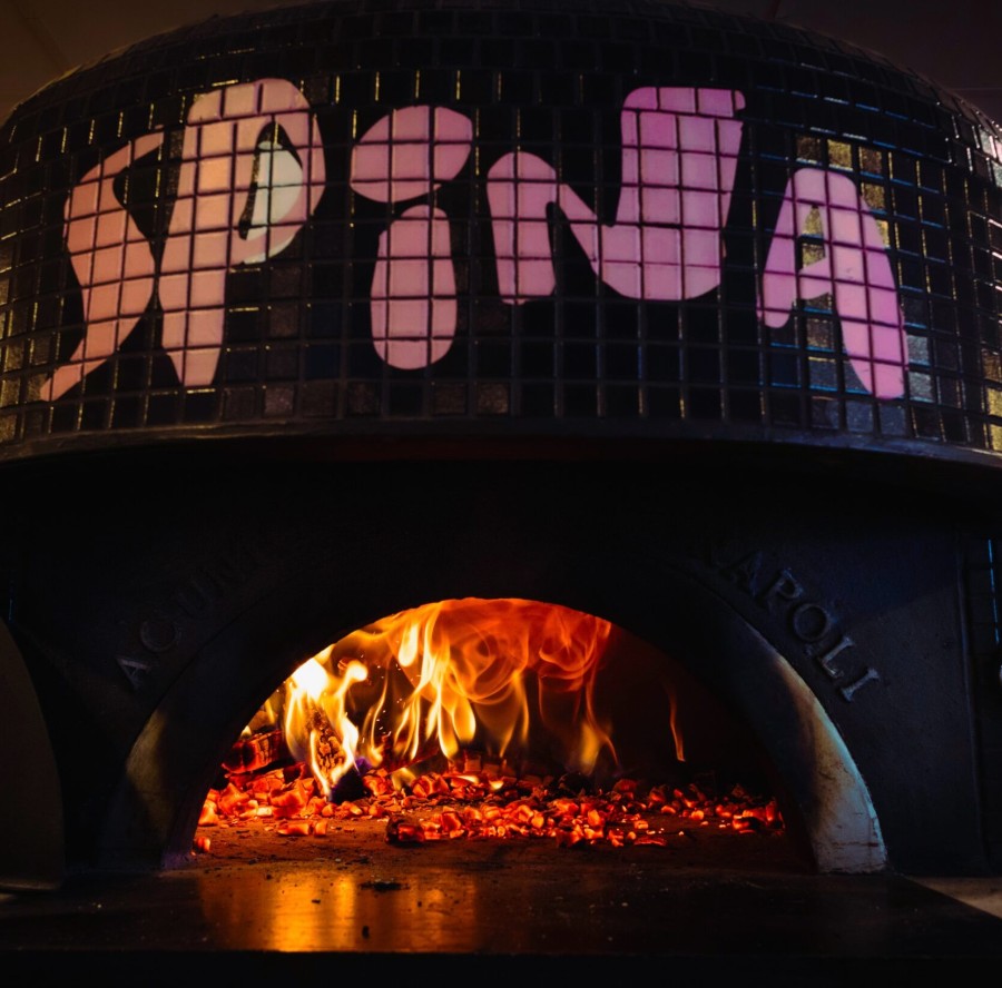 Tiled oven at Spina Pizza, Atlanta Dairies