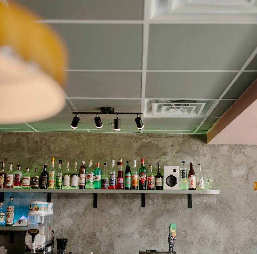 Bar and interior finishes at Small Fry, Atlanta Dairies