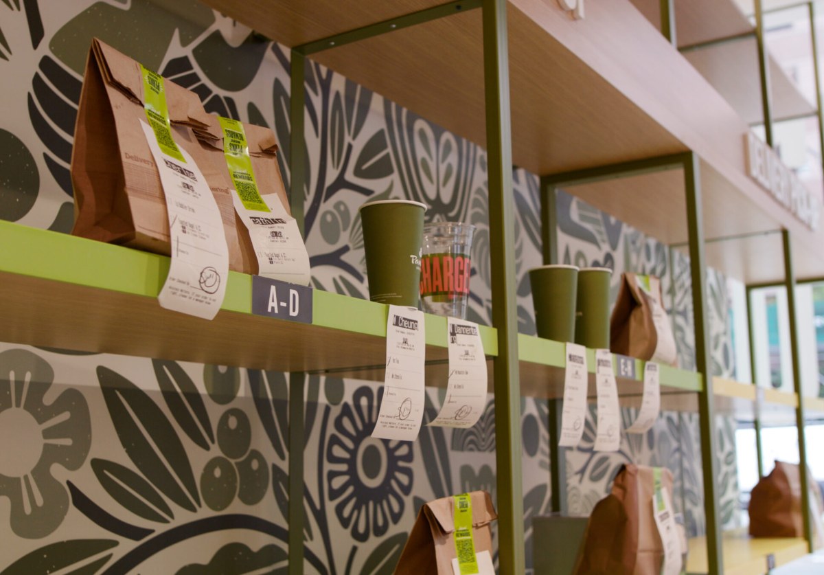 Panera Bread rapid pickup wall